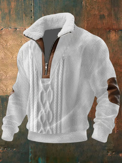 Women's High Collar Knit Top – White