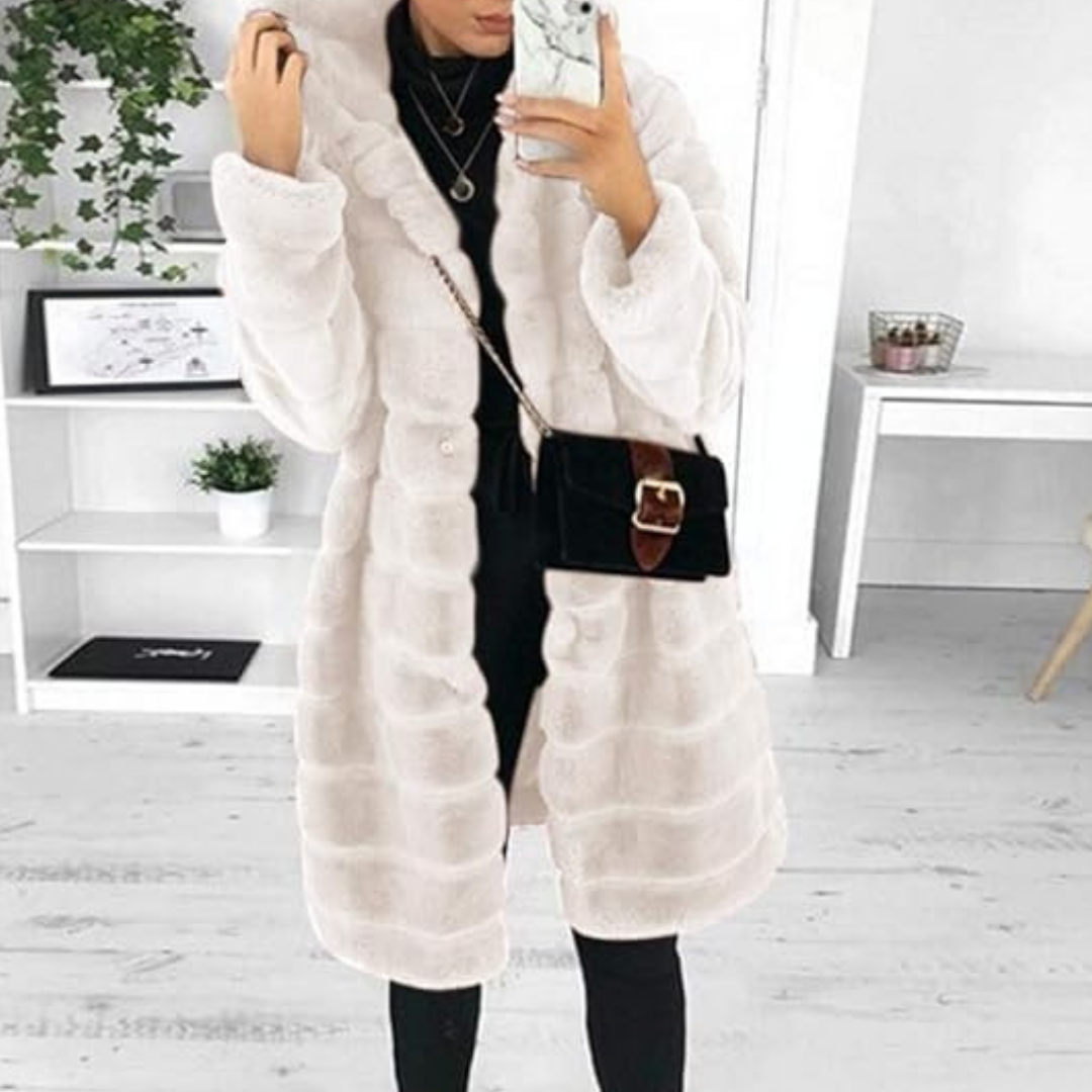 Hooded Quilted Winter Coat – White