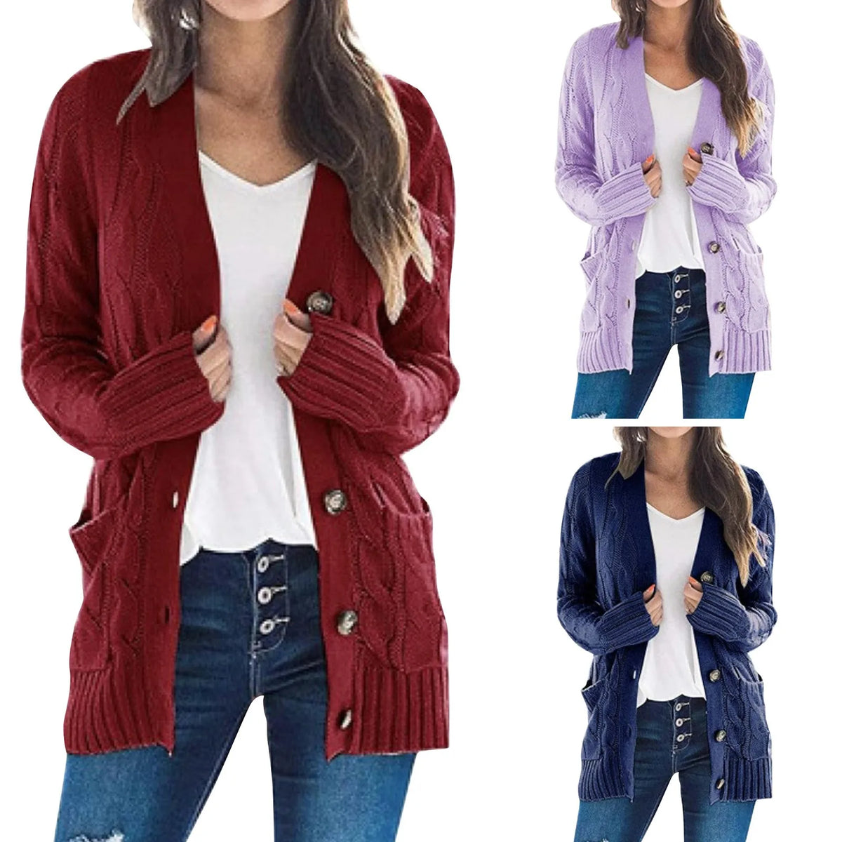 Women's Cable Knit Cardigan