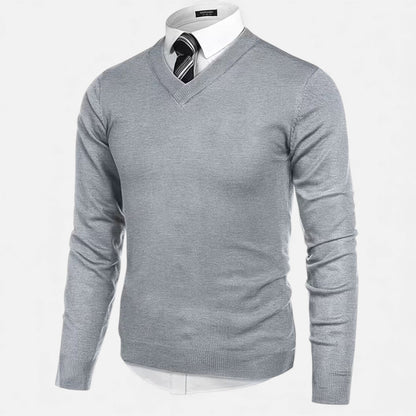 Men's V-Neck Longline Cardigan – Gray