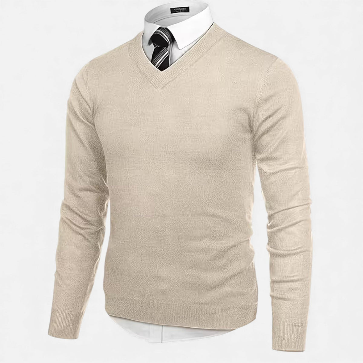 Men's V-Neck Longline Cardigan – Khaki