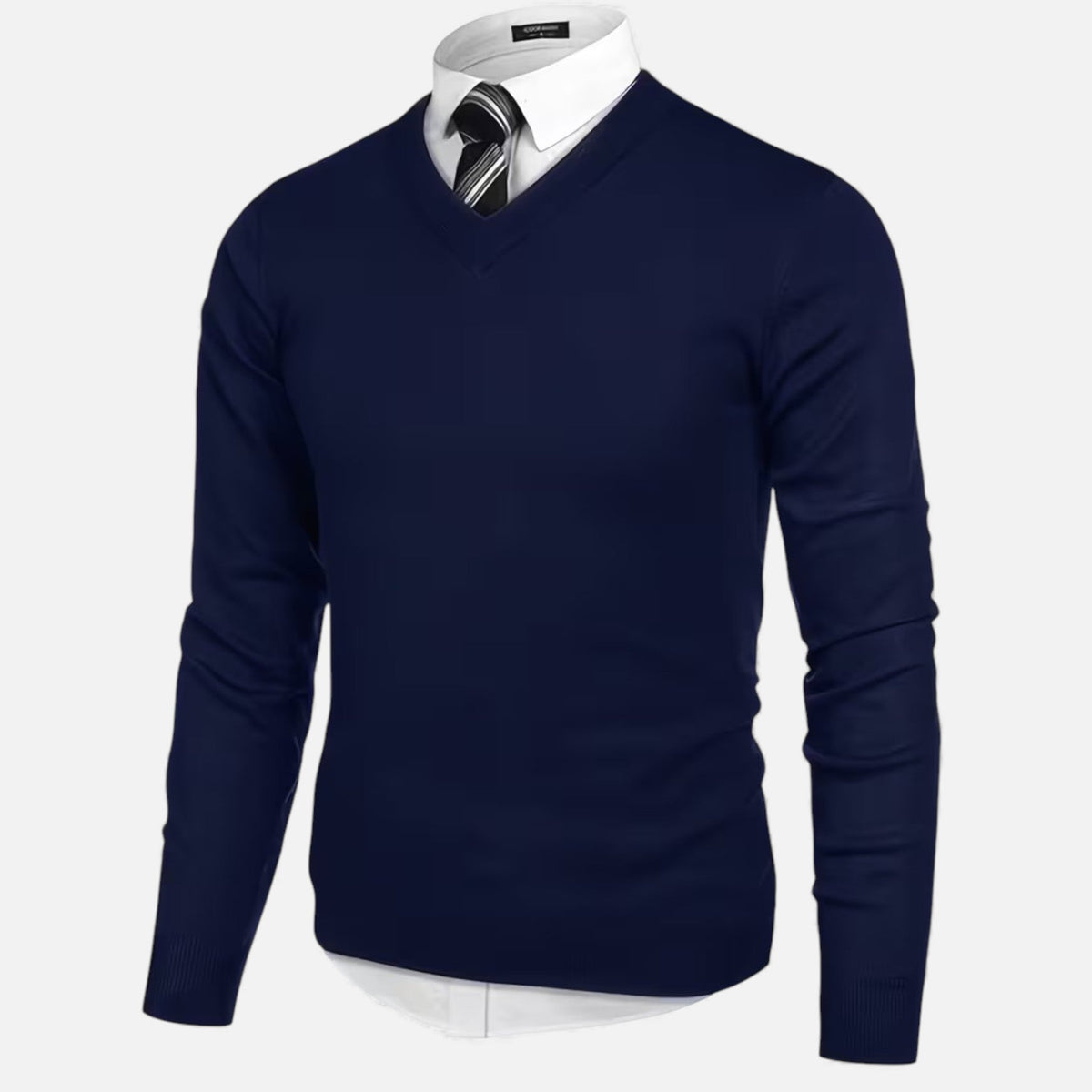 Men's V-Neck Longline Cardigan – Dark Blue