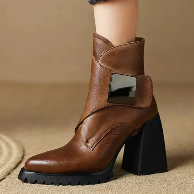 Women's contemporary ankle boots - Brown