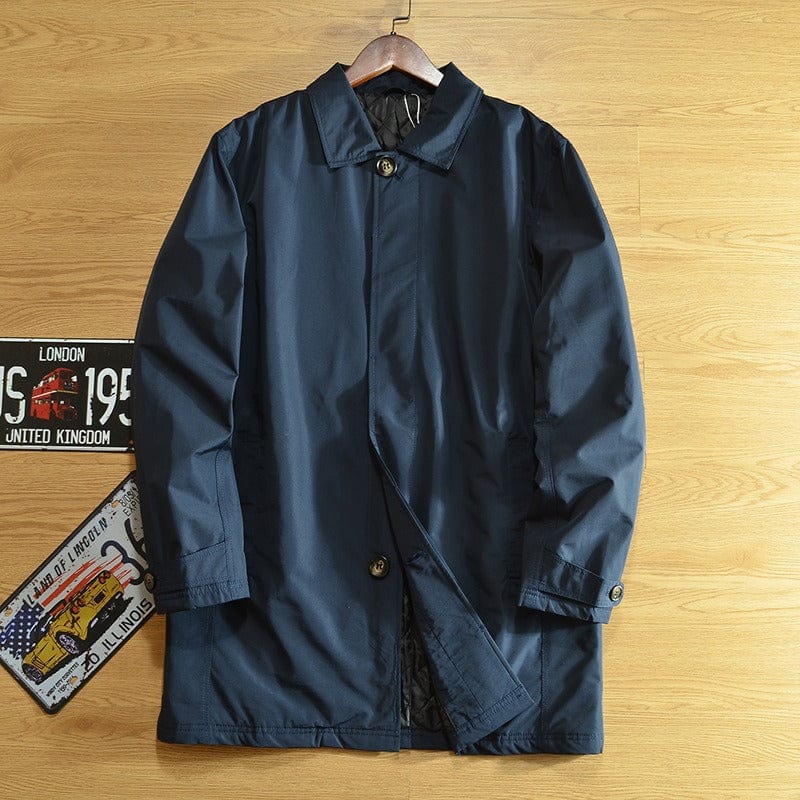 Quilted oversized coat - Navy Blue