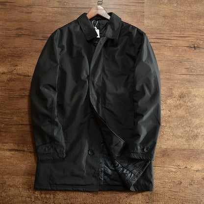 Quilted oversized coat - Black