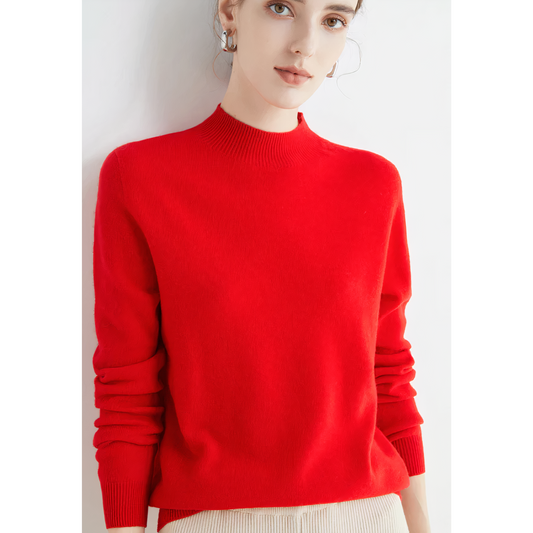 Women's Knitted Sweater – Red