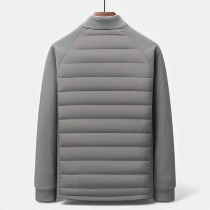 Men's High-Neck Puffer Jacket with Quilted Body and Zip Front