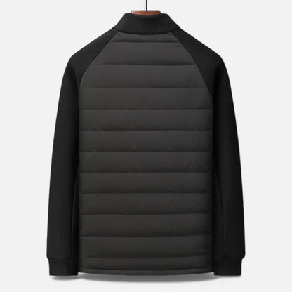 Men's High-Neck Puffer Jacket with Quilted Body and Zip Front