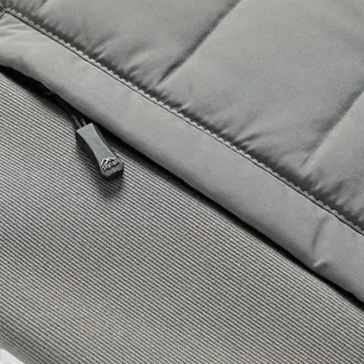 Men's High-Neck Puffer Jacket with Quilted Body and Zip Front