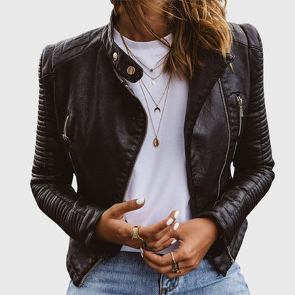 Quilted high-neck puffer jacket - Black