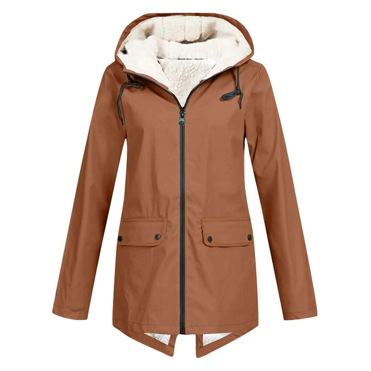 Hooded oversized timeless coat - Orange