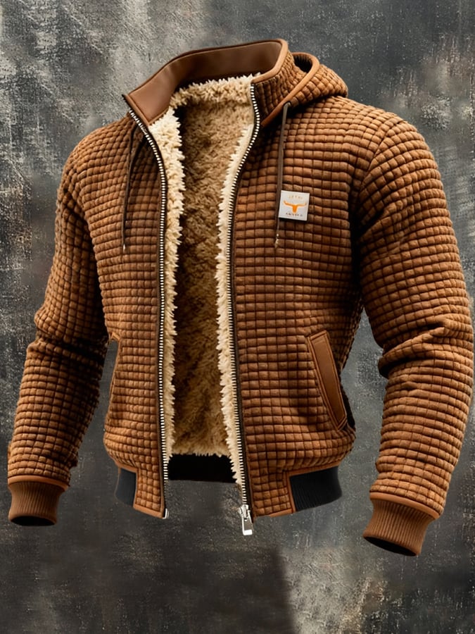 Quilted padded coat - Brown