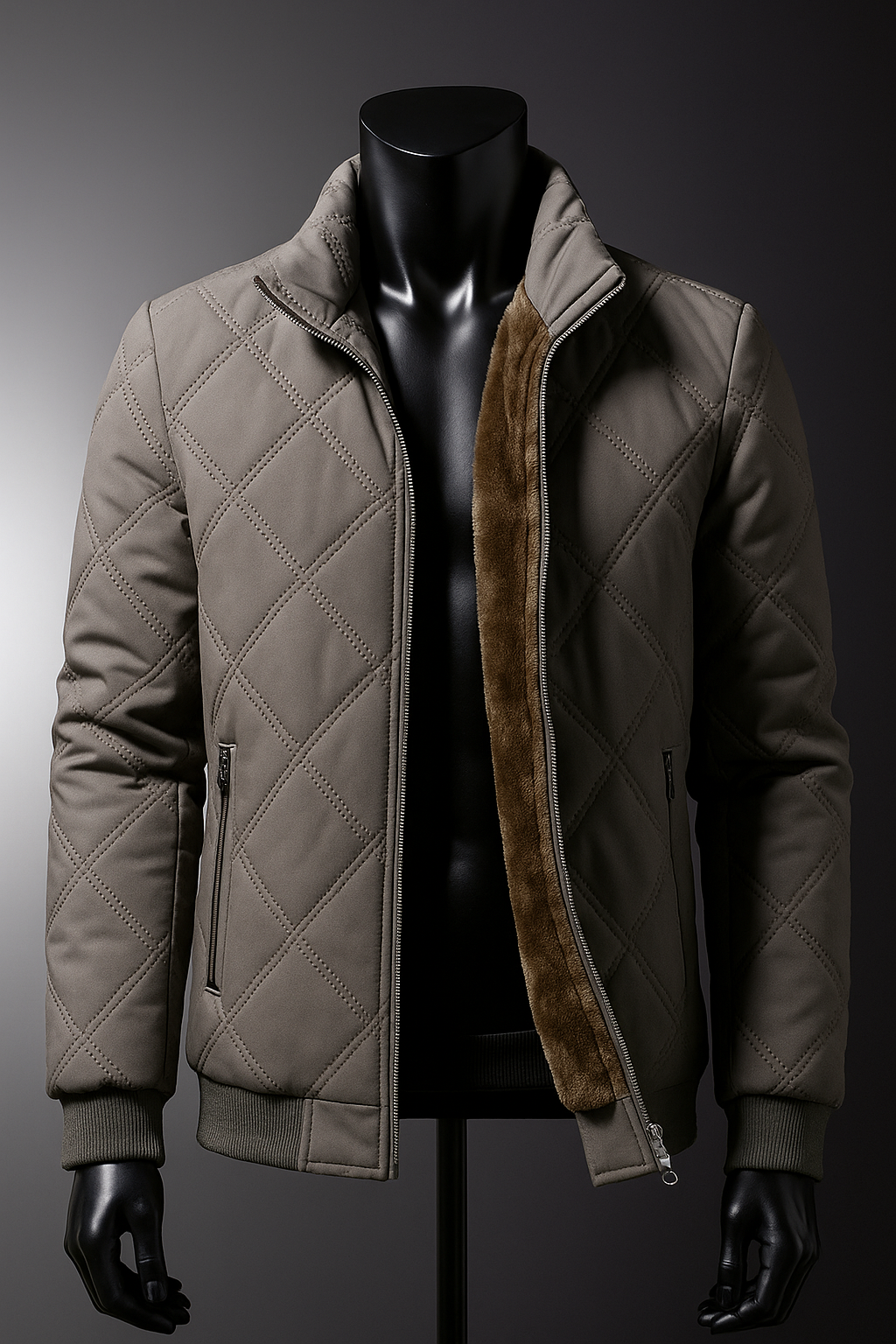 Quilted padded coat - Gray