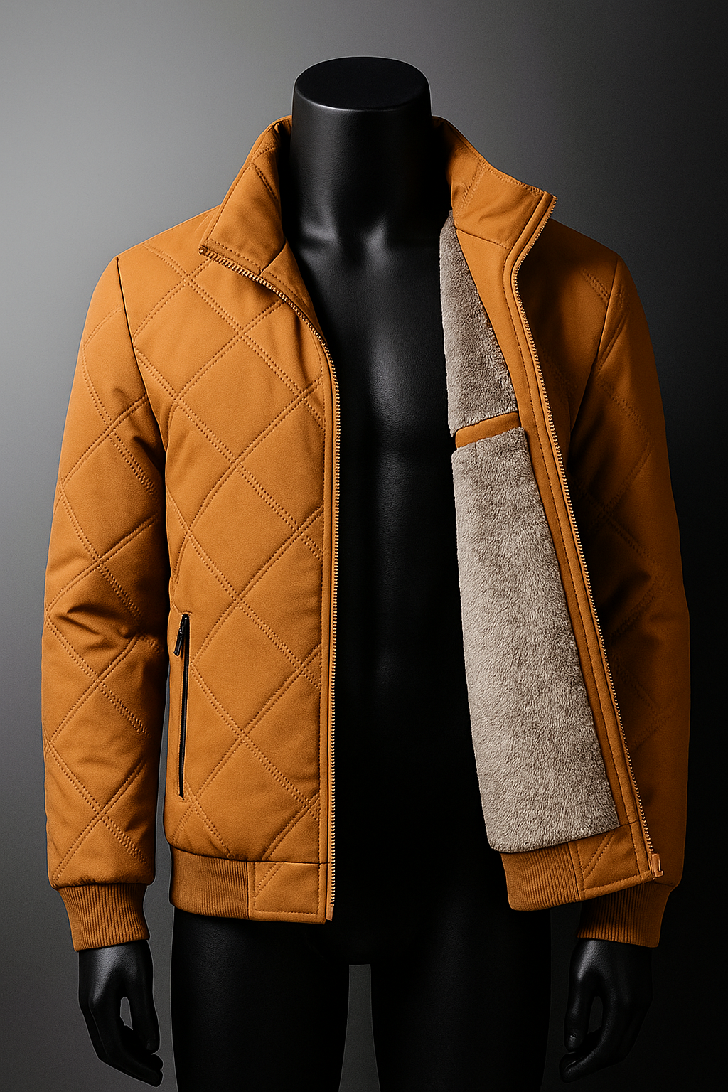Quilted padded coat - Dark Orange