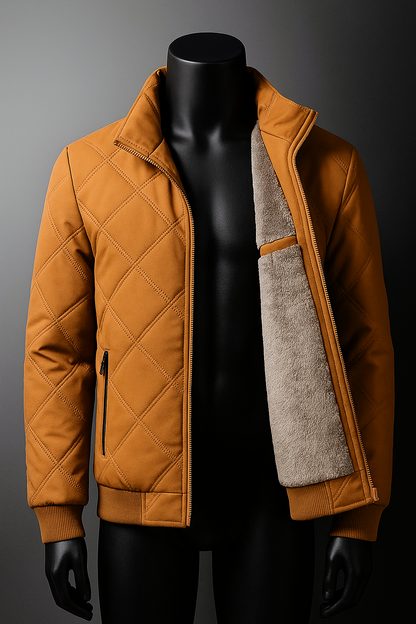 Quilted padded coat - Dark Orange
