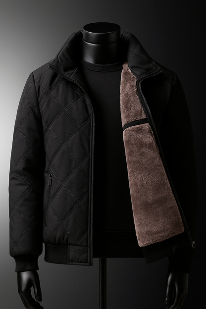 Quilted padded coat - Black