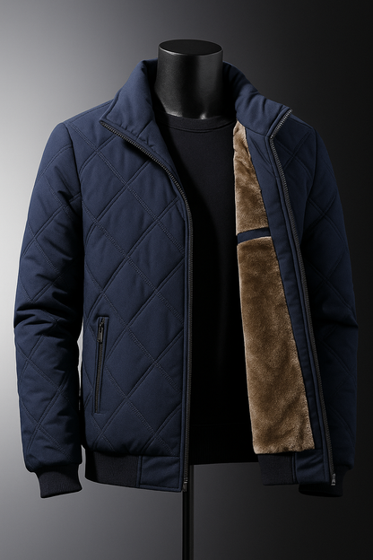 Quilted padded coat - Navy Blue