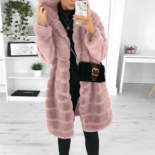 Hooded Quilted Winter Coat – Pink