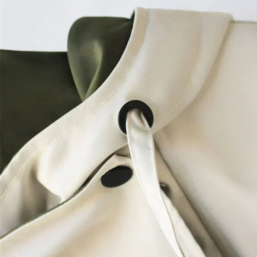 Hooded oversized trench coat - Green