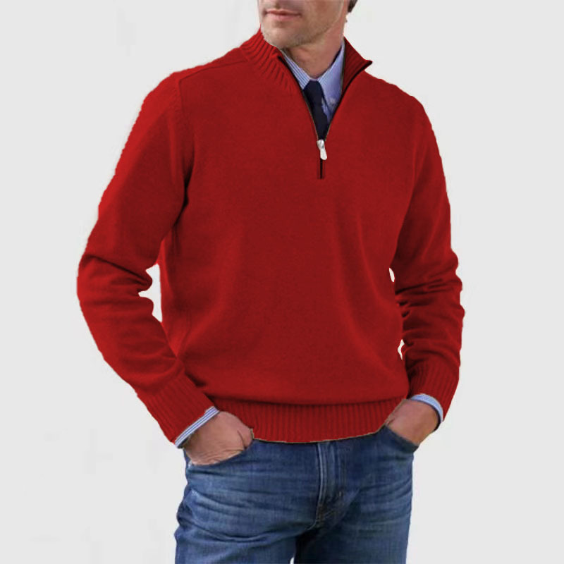 Men's Oversized Longline Cardigan – Red
