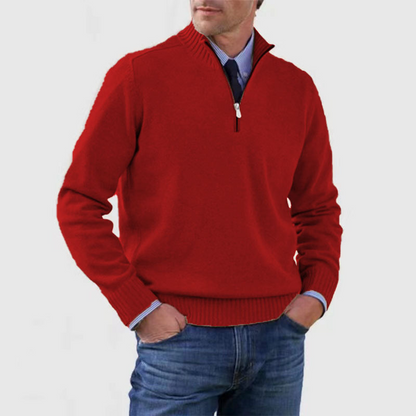 Men's Oversized Longline Cardigan – Red