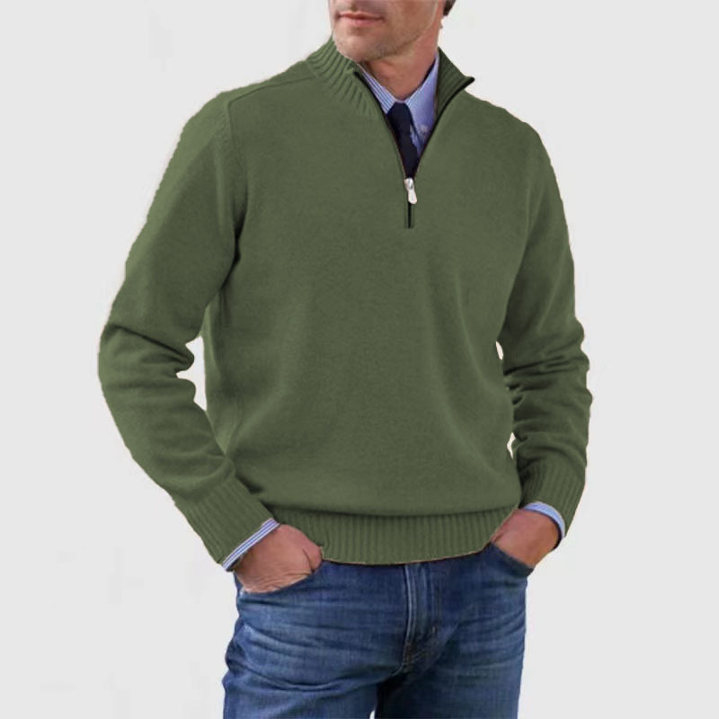 Men's Oversized Longline Cardigan – Dark Green
