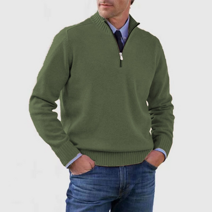 Men's Oversized Longline Cardigan – Dark Green