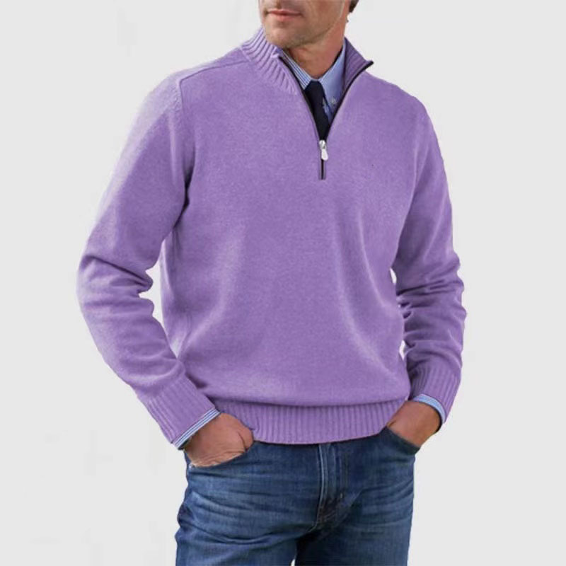 Men's Oversized Longline Cardigan – Purple