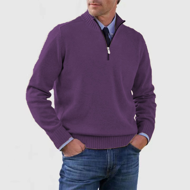 Men's Oversized Longline Cardigan – Dark Purple