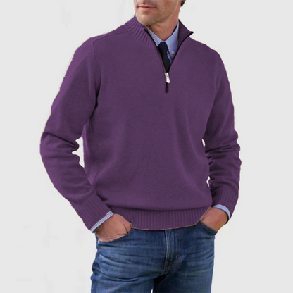 Men's Oversized Longline Cardigan – Dark Purple