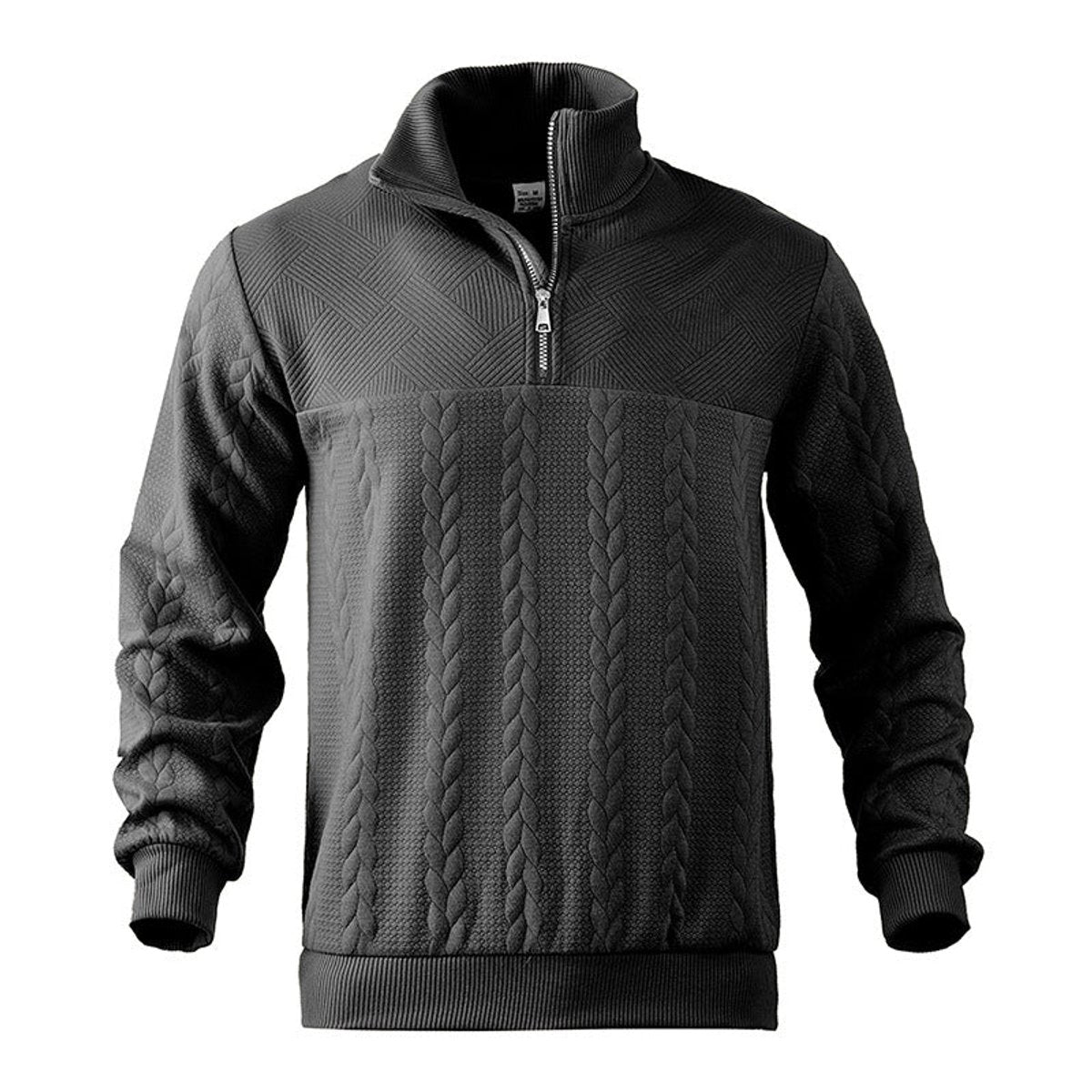 Men's Cable Knit Quarter-Zip Sweater