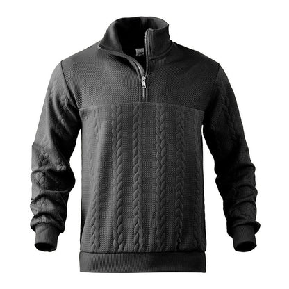 Men's Cable Knit Quarter-Zip Sweater