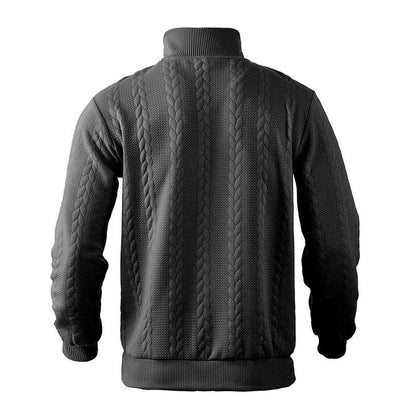 Men's Cable Knit Quarter-Zip Sweater