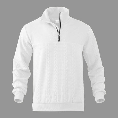 Men's Cable Knit Quarter-Zip Sweater