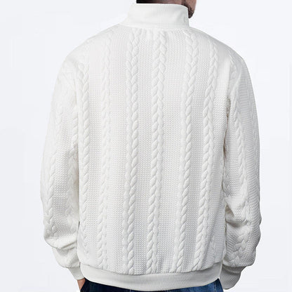 Men's Cable Knit Quarter-Zip Sweater