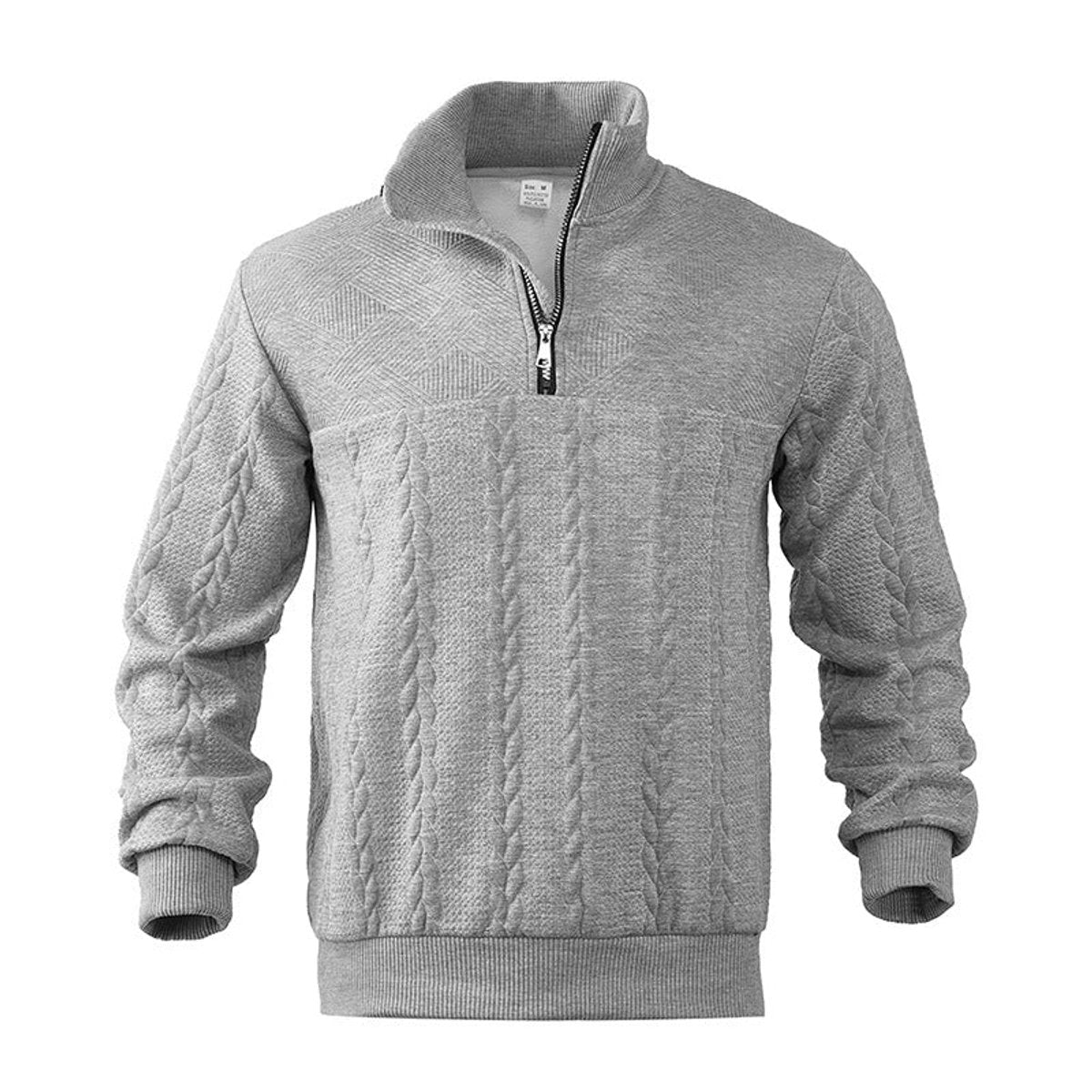 Men's Cable Knit Quarter-Zip Sweater