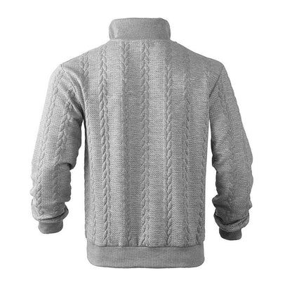 Men's Cable Knit Quarter-Zip Sweater