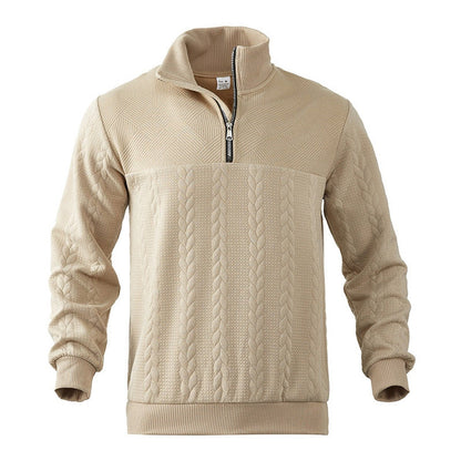Men's Cable Knit Quarter-Zip Sweater