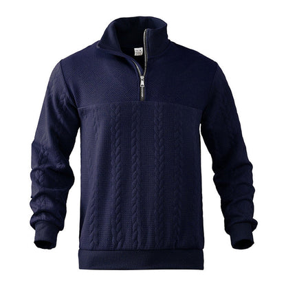 Men's Cable Knit Quarter-Zip Sweater