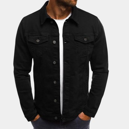 Men's Denim Trucker Jacket – Black