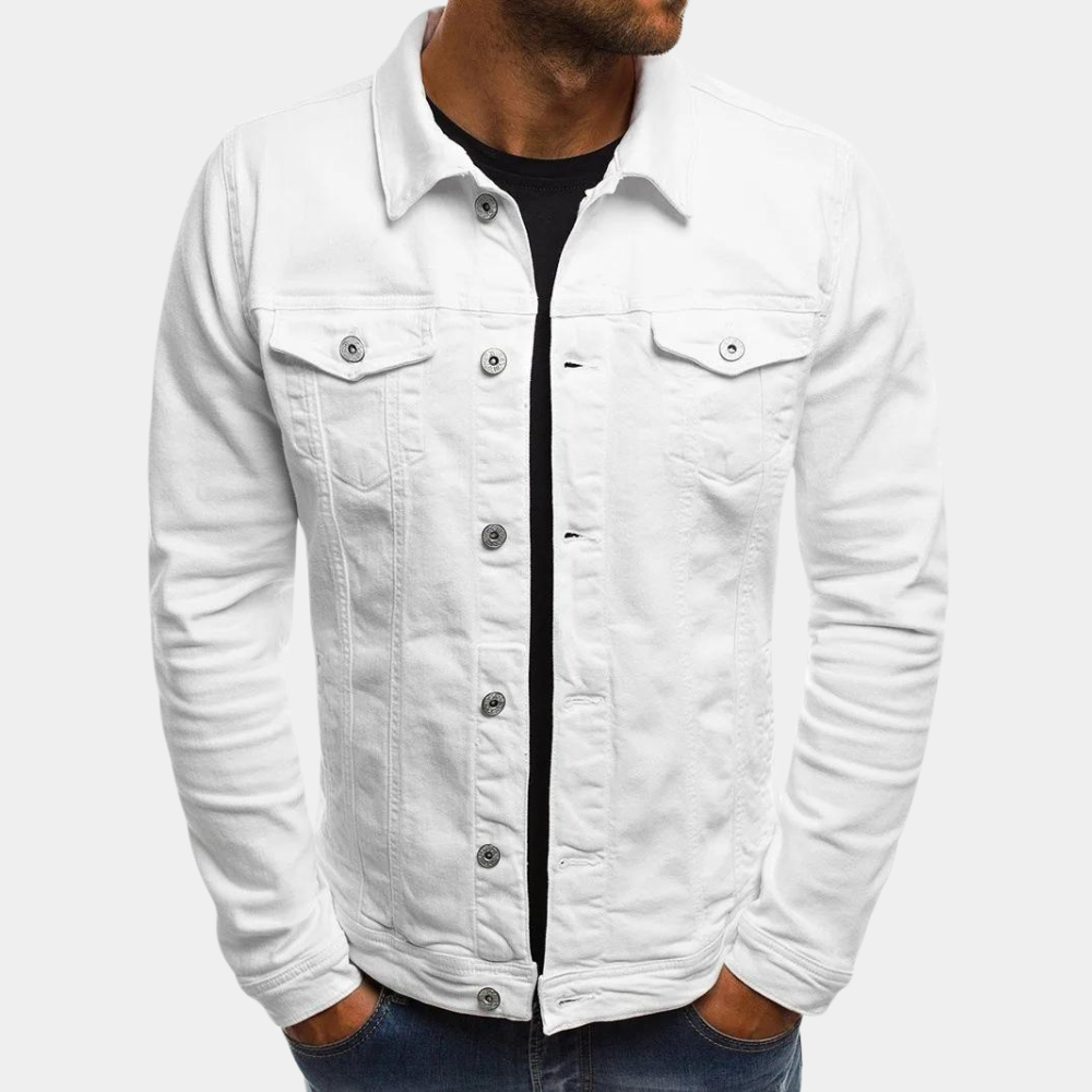 Men's Denim Trucker Jacket – White