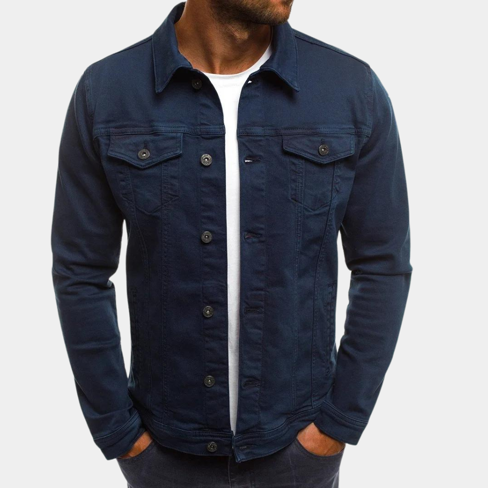 Men's Denim Trucker Jacket – Navy Blue