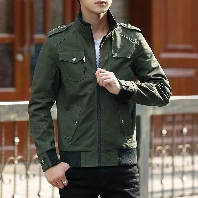 Men's Casual Bomber Jacket – Green