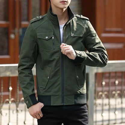 Men's Casual Bomber Jacket – Green