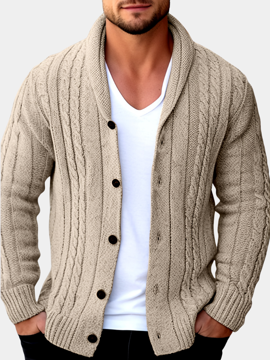 Men's Open-Front Knit Cardigan