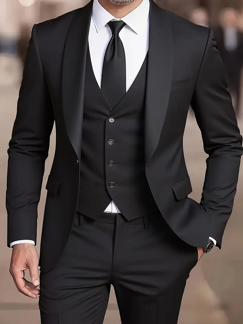Poised chic contemporary suit - Black