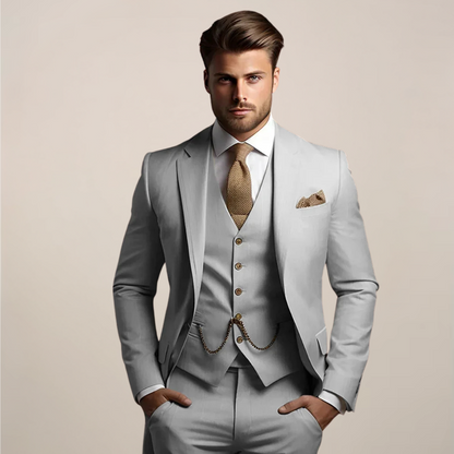 Ribbed slim-fit suit - Gray