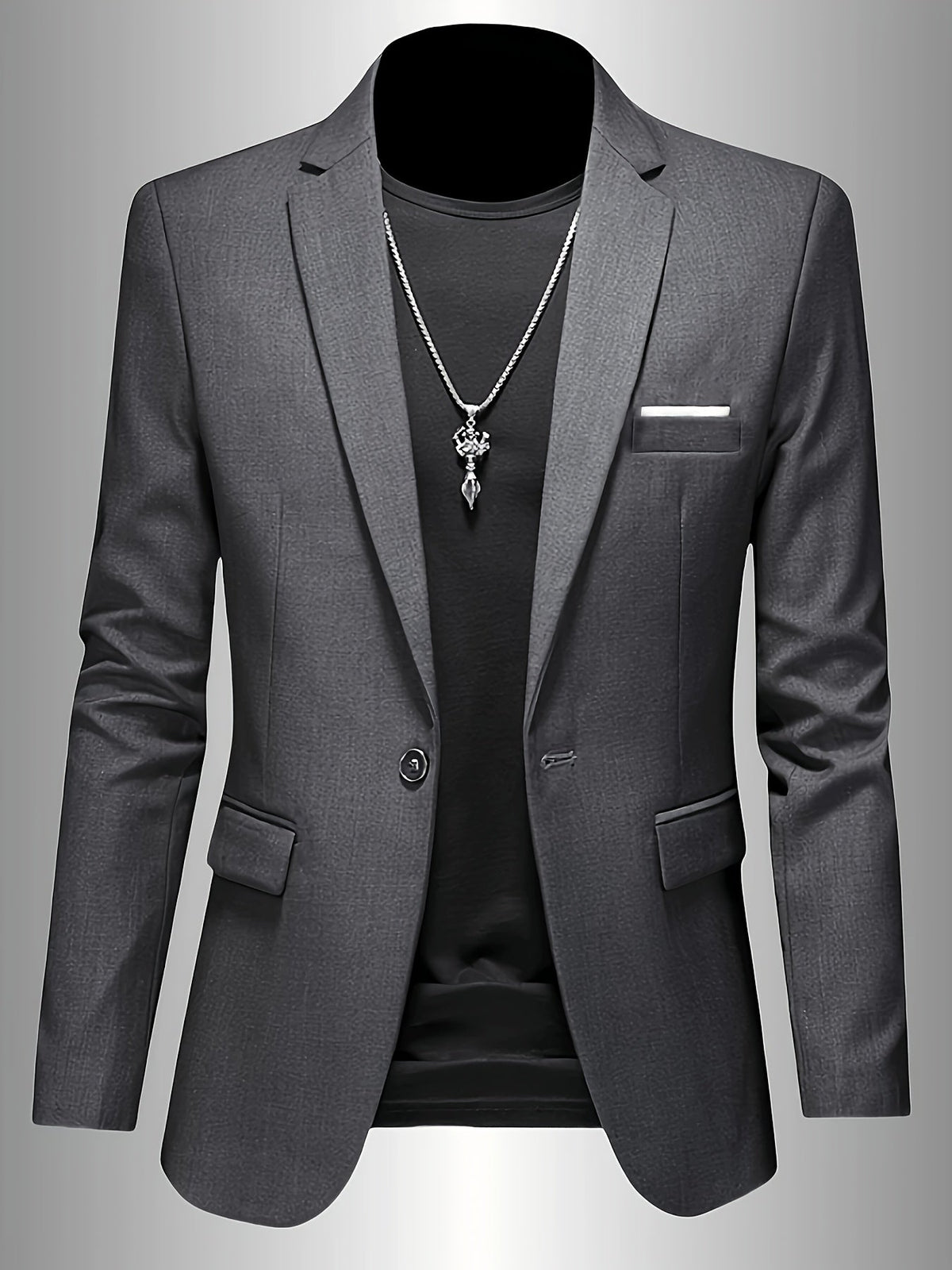 Slim-fit draped sleek suit - Gray