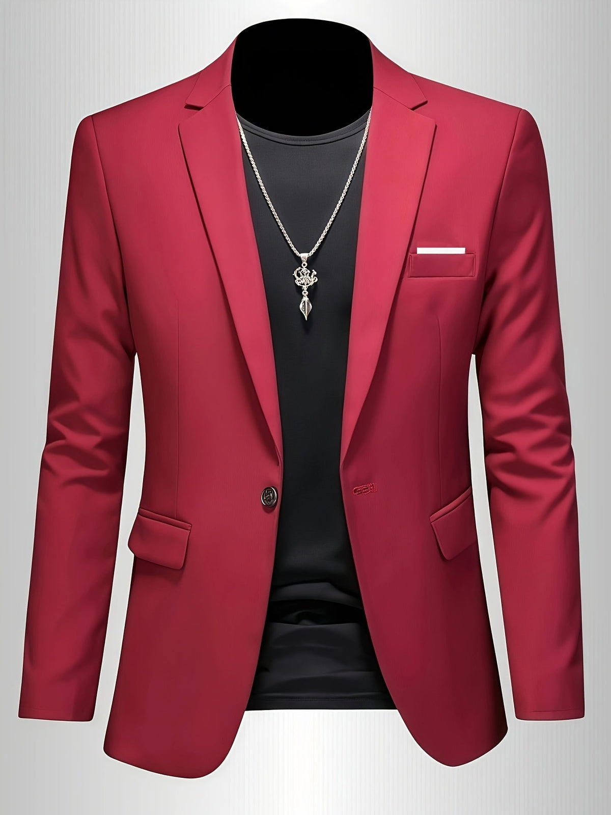Slim-fit draped sleek suit - Red