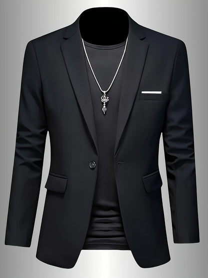 Slim-fit draped sleek suit - Black